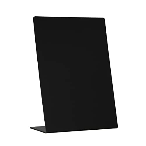 Image of Europel Desktop Chalkboard L-Standard, A5, Polystyrene, Slate Style, Integrated Stable Base, Single-Sided Presentation, for Restaurant, Hotel, Festival, Food Truck, Office, Counter, 356286, Black