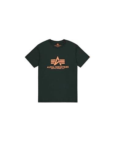Image of Alpha Industries Men's Basic T-Shirt, Green (Dark Petrol 353), Small (Manufacturer Size: Small)