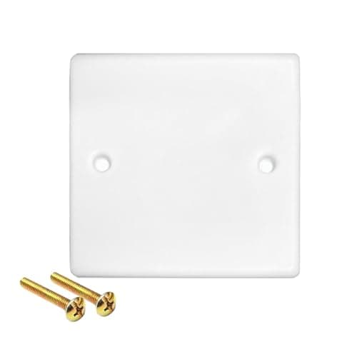 Image of 1pcs Single Blanking Plate Cover for Electrical Sockets Back Box, White Light Switch Cover Plate with Screws(Color:White)