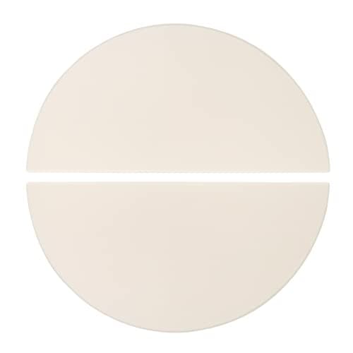 Image of Quantfire Half-Moon Ceramic Heat Deflector Plates for Kamado Joe Classic I, II, III,Big Green Egg BBQ Accessories 2-Pack,White