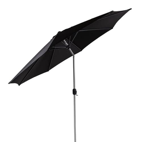 Image of Garden Mile Large 2m Black Wind Up Parasol with Crank and Tilt - Polyester Garden Umbrella Parasol for Extra Sun Protection - Durable Aluminium Frame - Base Not Included