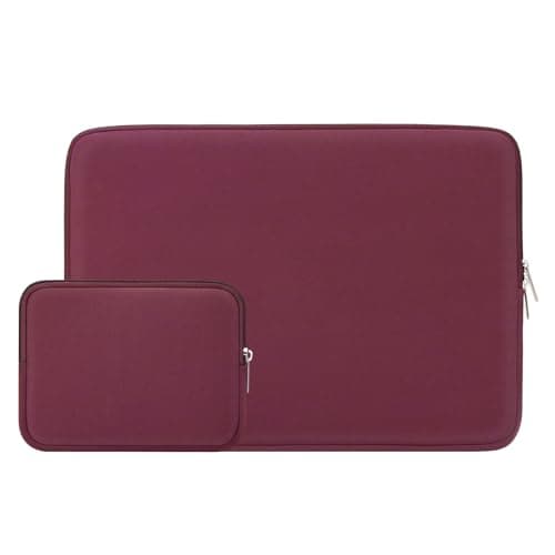 Image of RAINYEAR 15.6 Inch Laptop Sleeve Protective Case Zipper Cover Soft Carrying Bag with Small Accessories Pouch, Compatible with 15.6" Notebook Computer Ultrabook Chromebook(Red)