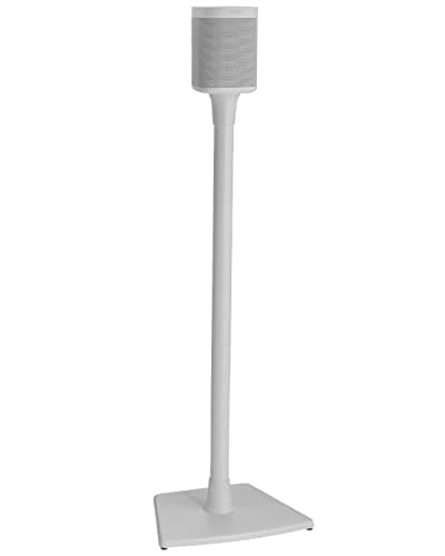 Image of Sanus Wireless Speaker Stands Designed for Sonos One, One SL, and Play:1 - Easy, 15-Minute Assembly, Built-in Cable Management - White/Single