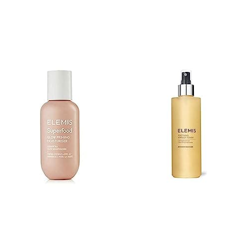 Image of ELEMIS Superfood Glow Priming Moisturiser, Lightweight Face Cream for Smooth and Radiant Skin, 60ml & Soothing Apricot Facial Toner, Hydrating Face Mist for Sensitive Skin, Calming Toner