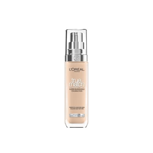 Image of L'Oréal Paris Foundation for Face, Skincare Infused with Hyaluronic Acid, True Match Hydrating Liquid Foundation for All Skin Tones, SPF 16, 3C Rose Beige, 30 ml