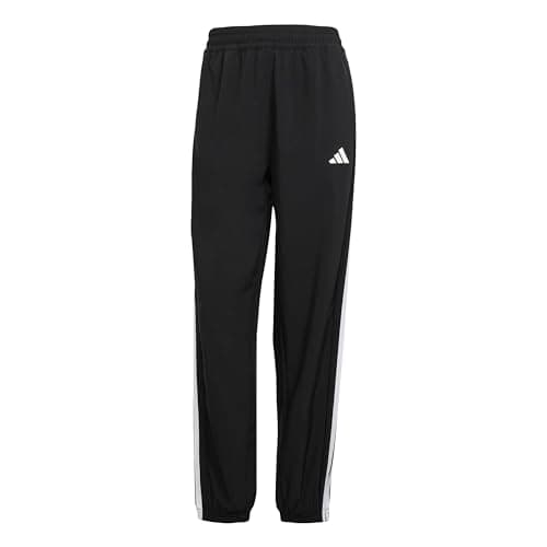 Image of adidas Women's Train Essentials 3-Stripes Woven Pants, Black/White, M