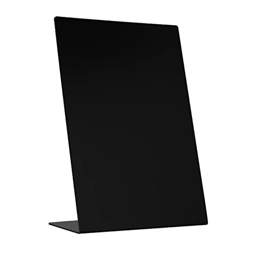 Image of Europel Desktop Chalkboard L-Standard, A4, Polystyrene, Slate Style, Integrated Stable Base, Single-Sided Presentation, for Restaurant, Hotel, Festival, Food Truck, Office, Counter, black