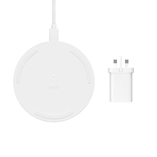 Image of Belkin Boost Charge Wireless Charging Pad 15W (Qi-Certified Wireless Charger for iPhone, AirPods, Samsung, Google and more, AC Adapter Included) - White