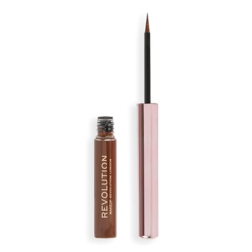 Image of Makeup Revolution, Super Flick Liquid Eyeliner, Highly Pigmented, Brown, 2.4 ml