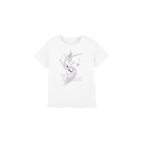 Image of Frozen Be Unique Rainbow with Olaf Unisex Kids T Shirt, White, 3-4 Years