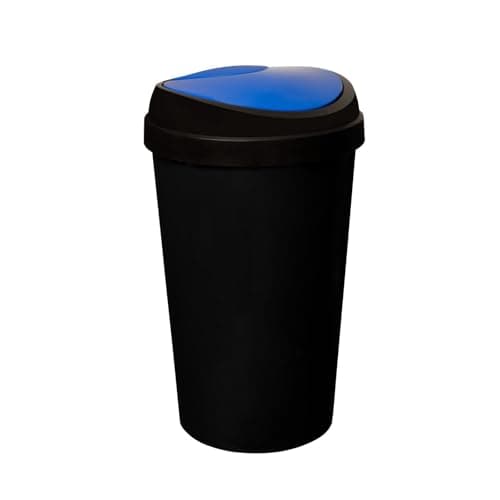 Image of SPECTRAPLAST® 50L Top Touch Kitchen Bin Large Indoor Rubbish Bin with Coloured Lids (Black, Blue, Red, Silver, Green, Yellow) – Hands-Free Waste Disposal for Kitchen, Home, Office & Recycling (BLUE)
