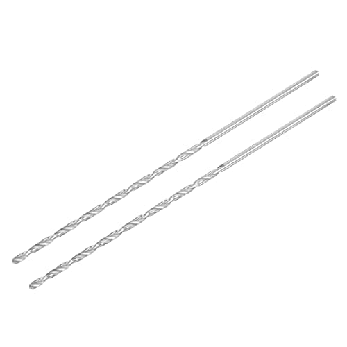Image of sourcing map HSS(High Speed Steel) Extra Long Twist Drill Bits, 3mm Drill Diameter 160mm Length for Hardened Metal Woodwork Plastic Aluminum Alloy 2 Pcs