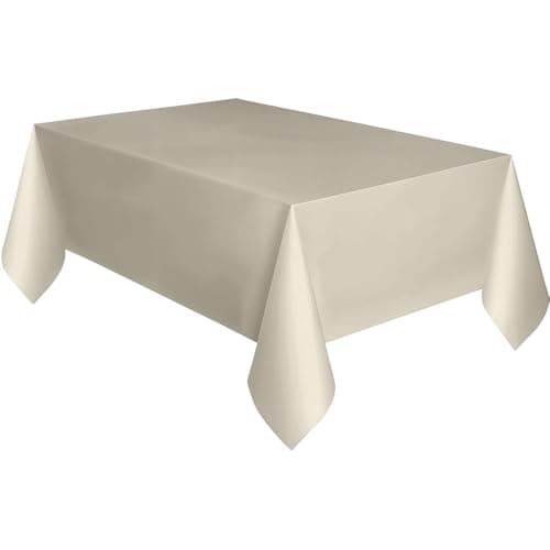 Image of Concept4u Ivory Paper Square Table Cover 90 x 90cm - 2 Pack Disposable, Perfect for Baby Showers, Weddings, Birthdays, Holidays, Catering, Gift Tables