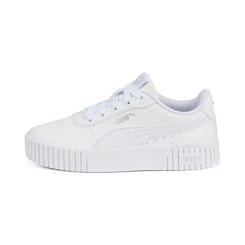 Image of PUMA Girls Carina 2.0 Ps Sneaker, White Silver Grey, 12 UK