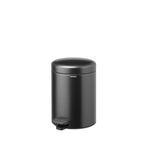 Image of Brabantia NewIcon Small Bathroom Bin with Lid 5L | Odour-Proof Pedal Bin with Removable Inner Bucket for Bathroom, Toilet, or Small Spaces | Confident Grey