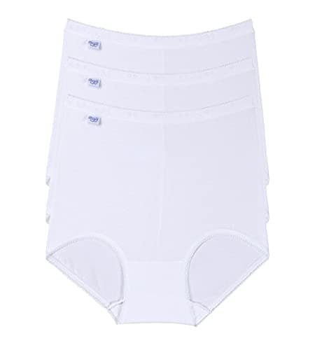 Image of Sloggi Women's Basic+ Maxi Brief 3 Pack, White, 12
