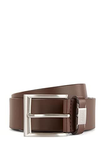 Image of BOSS Mens Connio Leather belt with branded hardware keeper