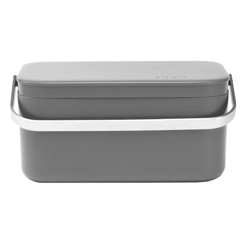 Image of Brabantia 117541 Food Waste Caddy, Dark Grey, 12.7 x 22.1 x 10.7 cm