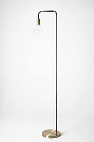 Image of Caitlin Industrial Brushed Copper Floor Lamp (Antique Brass)