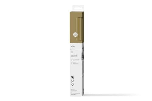 Image of Cricut Permanent Adhesive Vinyl Sheet | 30.5 cm × 1.2 m | Matte Gold | Self-Adhesive Vinyl for All Cutting Machines