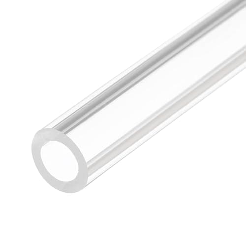 Image of sourcing map Acrylic Pipe Clear Rigid Round Tube 6mm ID 10mm OD 6" for Lamps and Lanterns, Water Cooling System - 150mm