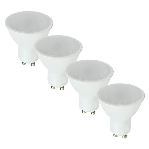 Image of MiniSun | Thermal Plastic 5W Energy Saving LED GU10 Frosted Lens Bulbs | LED Bulbs, Home Décor & Improvement Essential | Pack of 4 | 6500K Daylight
