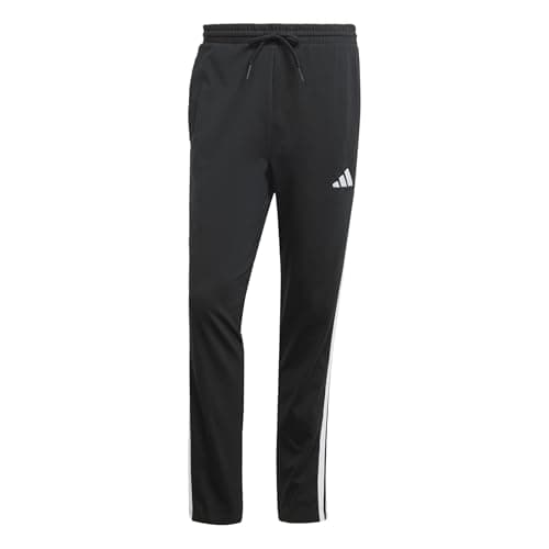 Image of adidas Men's Essential Three Stripes Single Jersey Pant, Black/White, M
