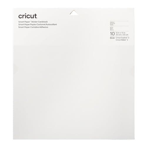 Image of Cricut Smart Paper Sticker Cardstock | 10 Sheets | 33cm x 33cm | White