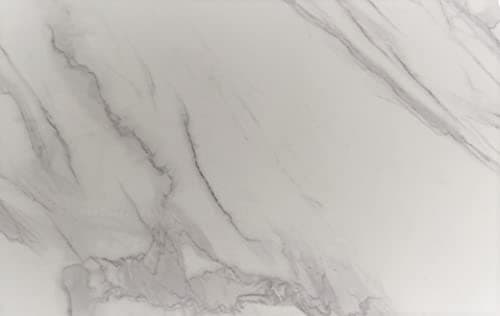 Image of Acense Tempered Glass Worktop Saver, Toughened Glass, Smooth Edges, Rounded Corners, Chopping Board, Non-Slip Rubber Feet, Multi-Purpose, Stain-Resistant 40 x 30 cm (White Marble)