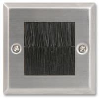 Image of Ex-Pro® Brushed Stainless Steel Single Gang Brush Face Plate