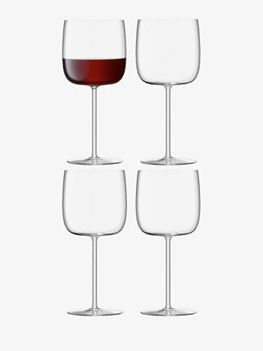 Image of LSA International Borough Wine Glasses 15 oz, Set of 4, Luxury Elegant Modern Crystalline Drinking Glassware