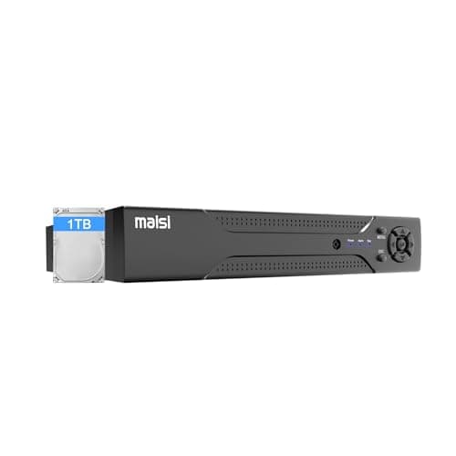 Image of maisi 1080p 4 Channel DVR Recorder with 1TB Hard Drive for CCTV Camera System, Support AHD/CVI/TVI/IP/CVBS(Analog) Cameras, Motion Detection, APP Remote Viewing, USB Backup
