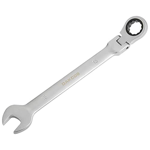 Image of DAKCOS 18mm Flexible Head Spanner Dual Heads Ratchet Combination Wrench Spanner Chrome Vanadium Steel