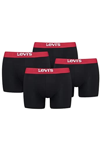 Image of LEVIS Men's Solid Basic Boxer Brief Boxer Briefs, black/red,