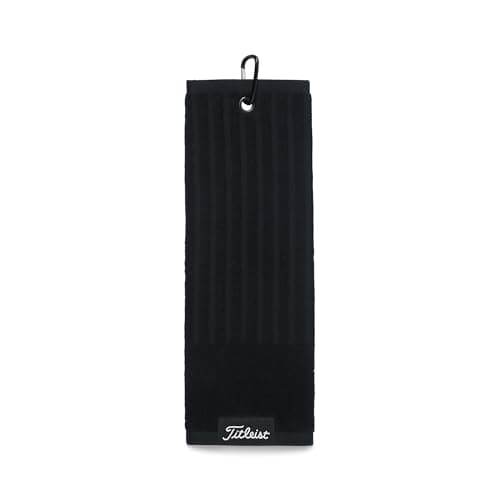 Image of Titleist Tri-Fold Cart Golf Towel, Black