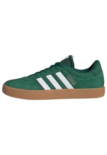 Image of adidas Men's Vl Court 3.0 Shoes, Dark Green/Cloud White/Burgundy, 12 UK