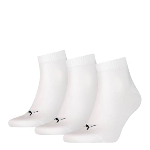 Image of PUMA Unisex K-rey-pu502w2h 3p Quarter Plain Sock, White (White), 3 5 UK, White, 2.5-5 UK