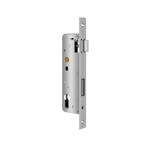 Image of Stainless Steel Mortice Sash Lock, 92MM Center Door 40MM Backset Lock for Internal and External Doors, Satin Nickel Frame Mortice Deadlock for Home and Workplace