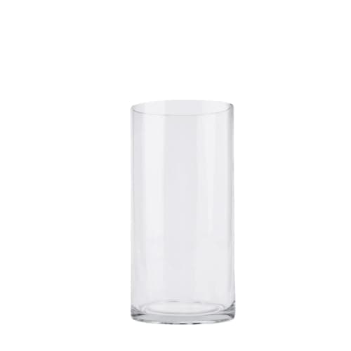 Image of PEPAXON Glass Vase for Flower Tall Cylinder Clear Flower Vase (10x20cm)