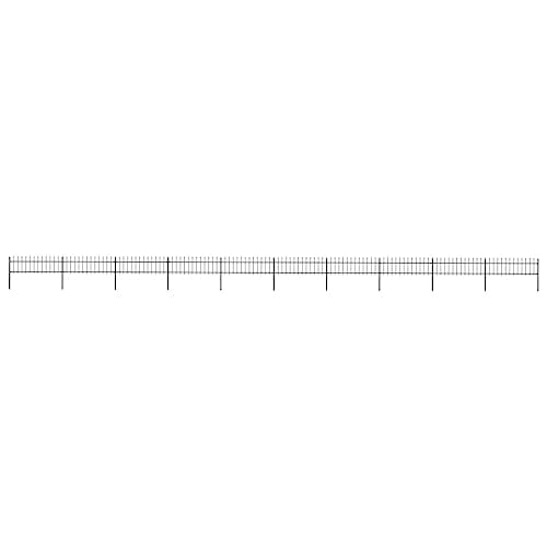 Image of vidaXL Garden Fence with Spear Top Steel 1781.5x60 cm Black