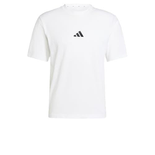 Image of adidas Men's Essentials Small Logo Single Jersey TEE, White/Black, XS