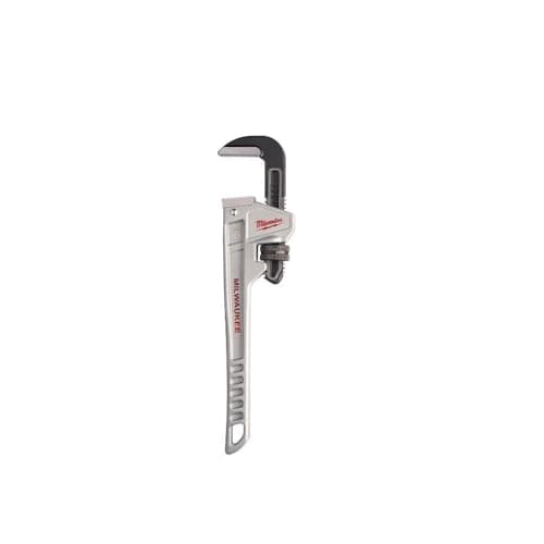 Image of Milwaukee 48 22 7212 12-Inch Aluminium Pipe Wrench - Red/Black/Silver
