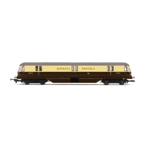 Image of Hornby Diesel Train - R30384 RailRoad Plus GWR, Bo-Bo, No. 34 Parcels Car - Era 3 00 Gauge Locomotives for Train Set, Engine Models for Adults - 1:76 Scale Model Gift