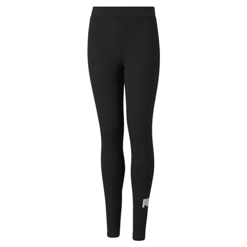 Image of PUMA Girl's Ess Logo Leggings Tights, Puma Black, 5-6 Years UK