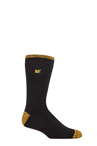 Image of SockShop Heat Holders Mens Workforce 1.6 TOG Lite Reinforced Heel and Toe Work Wear Socks Pack of 1 Black 6-11