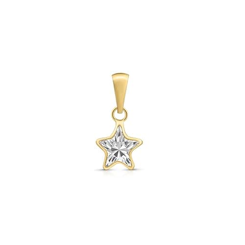 Image of Amberta Allure Women 9ct Gold Pendant with Cubic Zirconia: Star Pendant with CZ