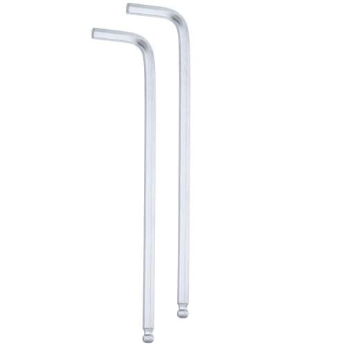 Image of sourcing map 2pcs Ball End Hex Key Wrench 5mm Metric Chrome-Vanadium Steel L-Shape Long Arm Hexagon Wrenches Repairing Tool for Home Bike Motorcycle Repair, Silver