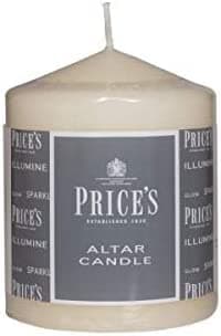 Image of Price's Church Altar Candle Pillar Large Round Table unscented Candles Impressive Long Burn Time for Home, Weddings, Decoration Ivory (100mm x 80mm)