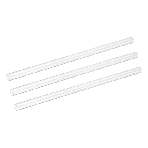 Image of sourcing map 3Pcs Clear Rigid Acrylic Pipe, 10mm(0.39") ID x 12mm(0.47") OD 12" Round Polycarbonate Tube Plastic Tubing for Plumbing, Lighting, Aquarium, DIY Projects