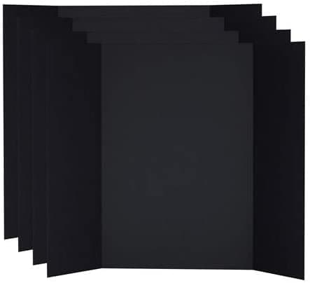 Image of PROTECTAFILE 1 x Black Tri-Fold Spotlight Foam Presentation Board 841 x 1189 mm(A0 - A1) - Ideal for Showcasing Artwork and Projects - Lightweight Fold Presentation,Foldable Display (1)